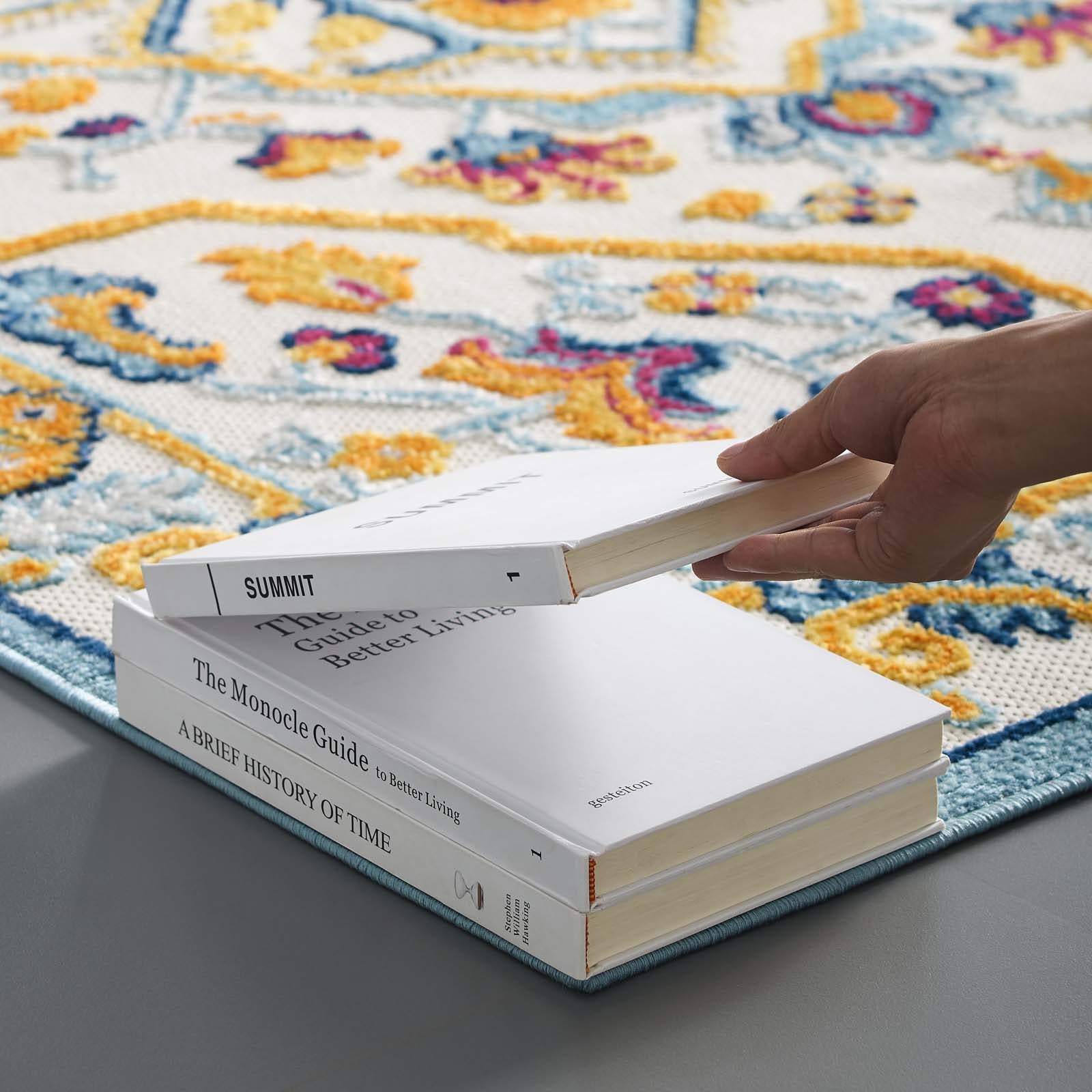 Reflect Freesia Distressed Floral Persian Medallion 5x8 Indoor and Outdoor Area Rug - East Shore Modern Home Furnishings