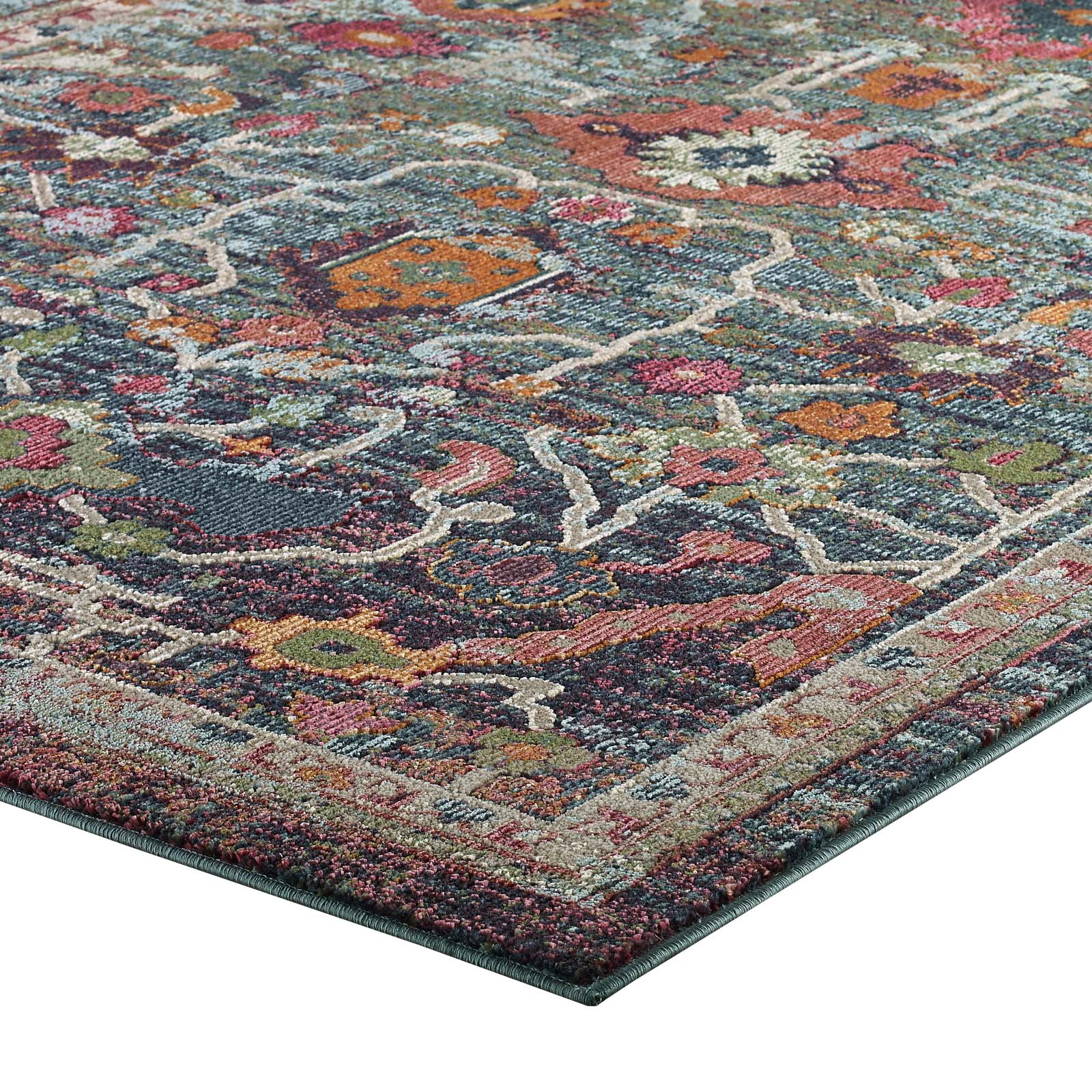 Tribute Every Distressed Vintage Floral Area Rug - East Shore Modern Home Furnishings
