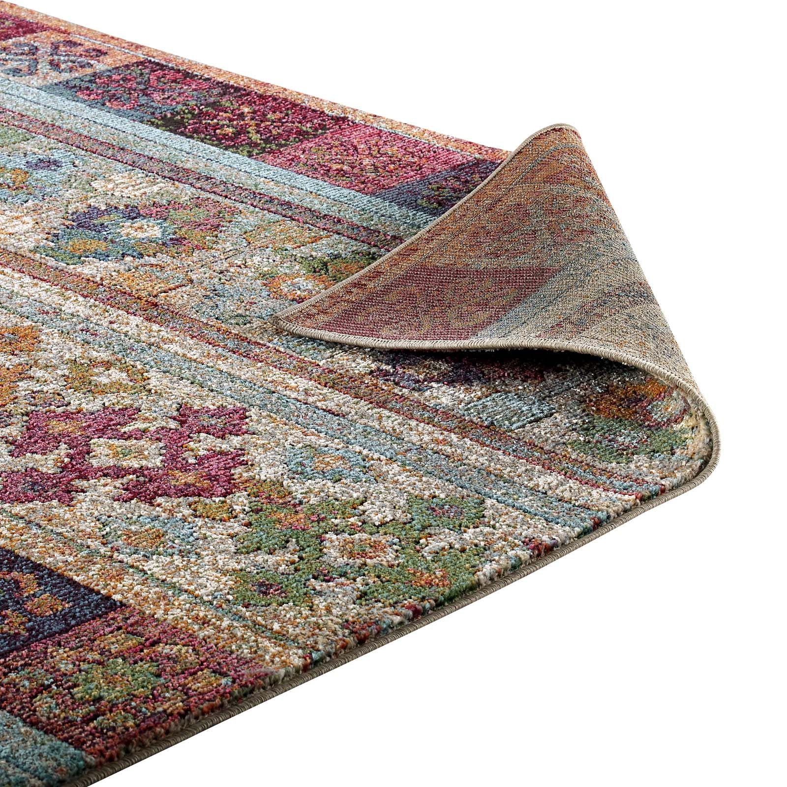 Tribute Nala Distressed Vintage Floral Lattice Area Rug - East Shore Modern Home Furnishings