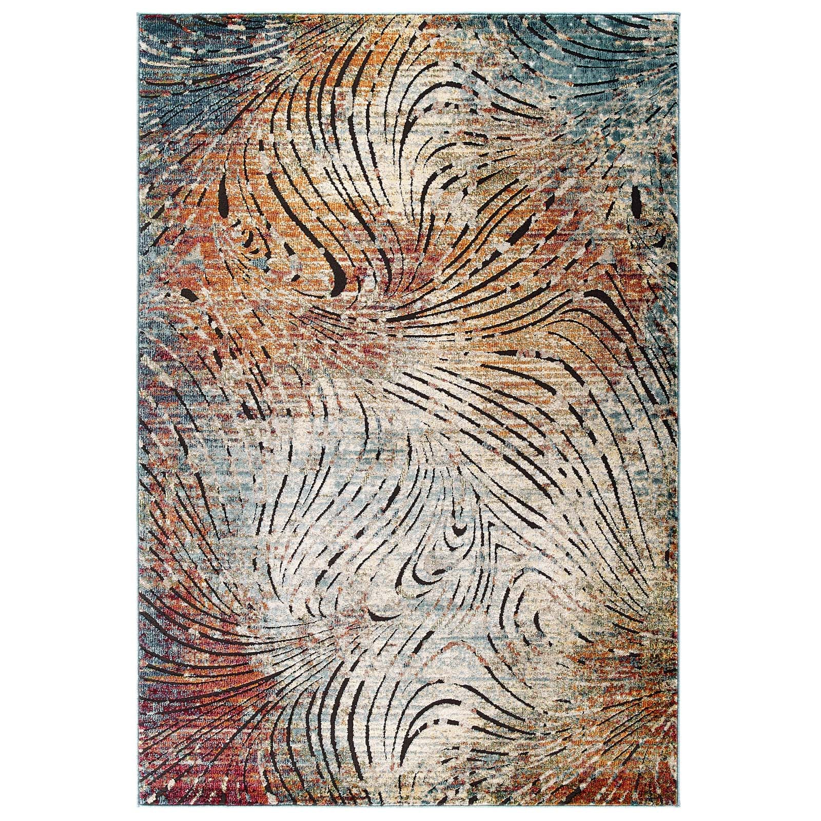 Tribute Ember Contemporary Modern Vintage Mosaic Area Rug - East Shore Modern Home Furnishings