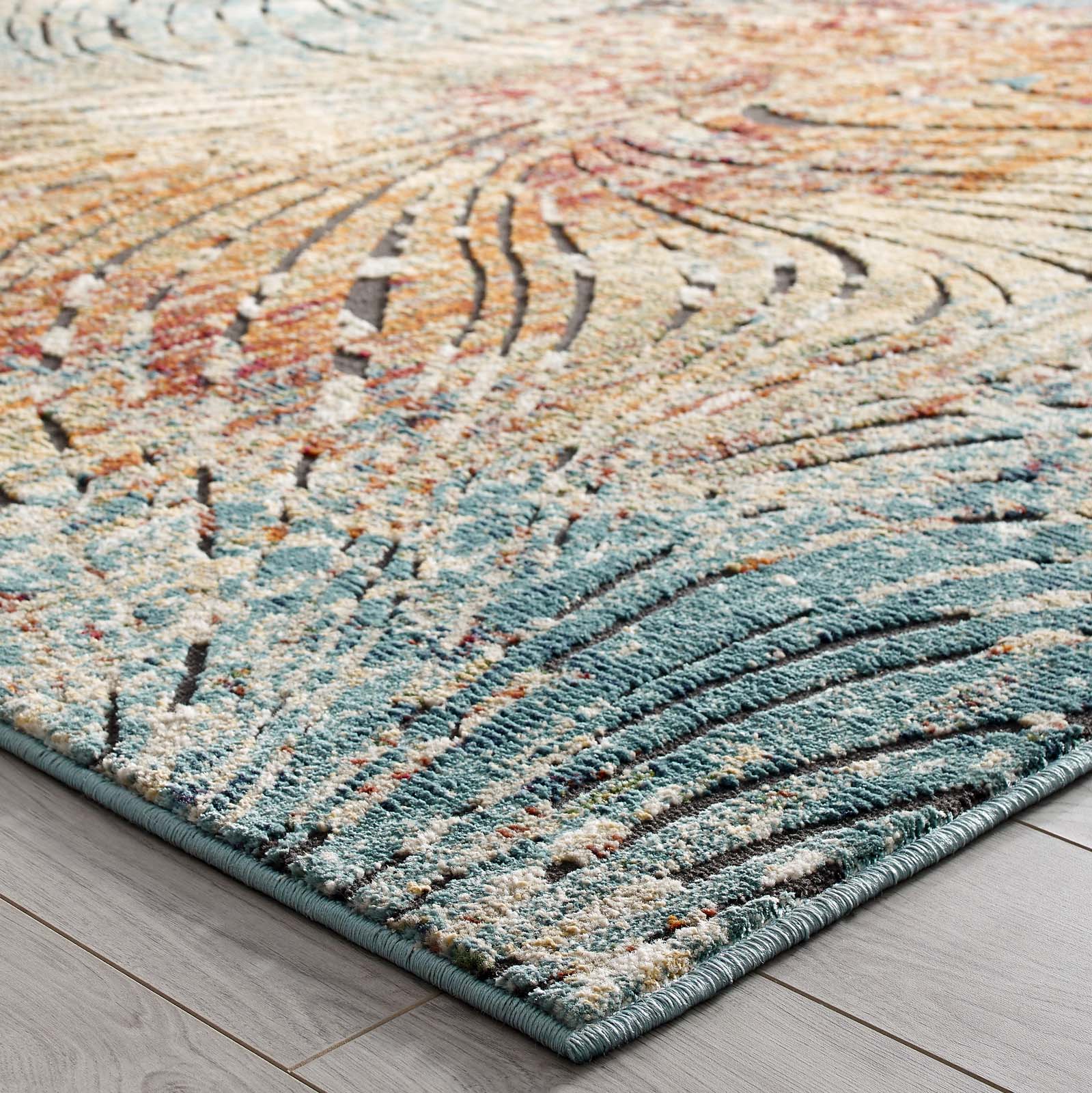 Tribute Ember Contemporary Modern Vintage Mosaic Area Rug - East Shore Modern Home Furnishings