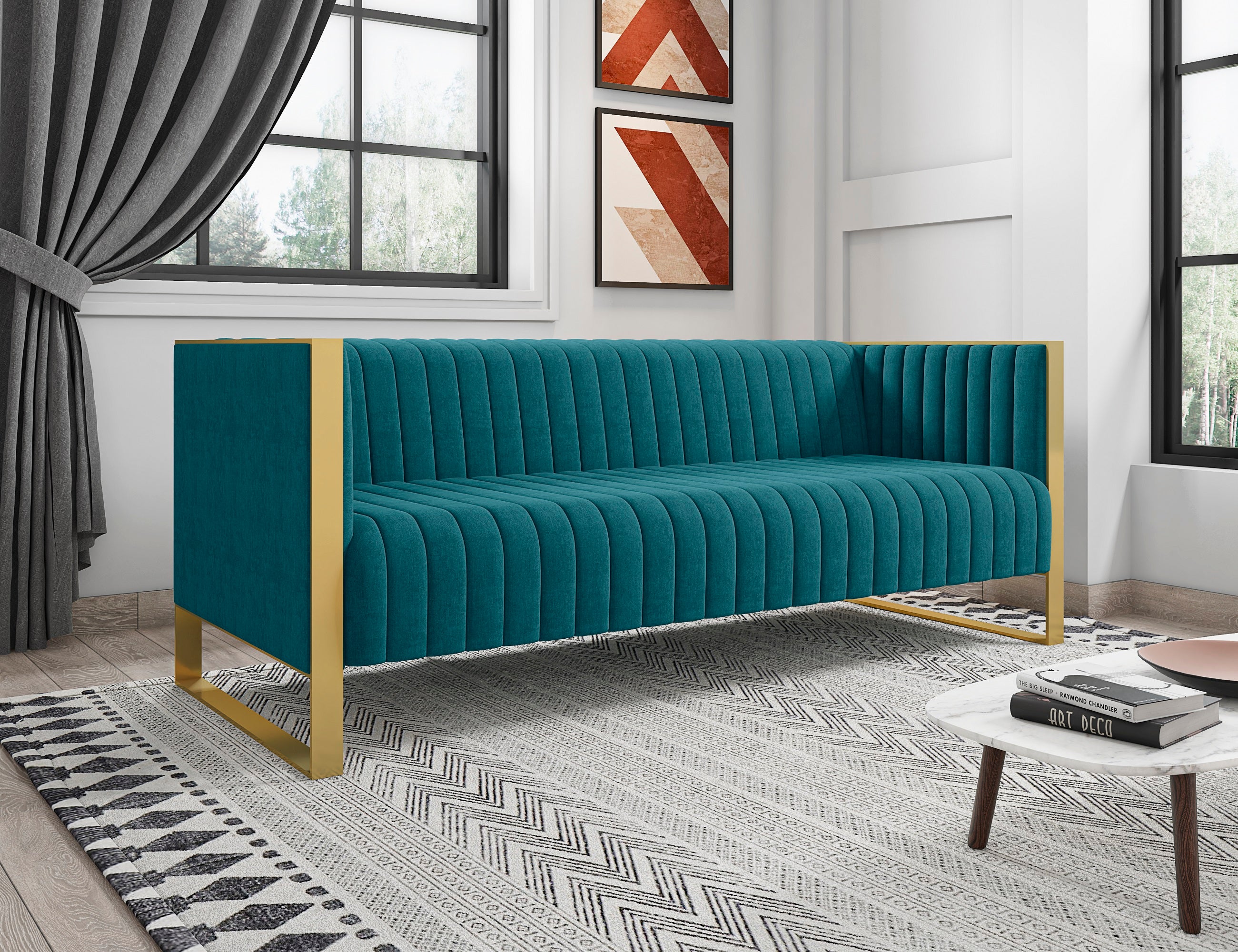 Trillium Velvet Sofa - East Shore Modern Home Furnishings