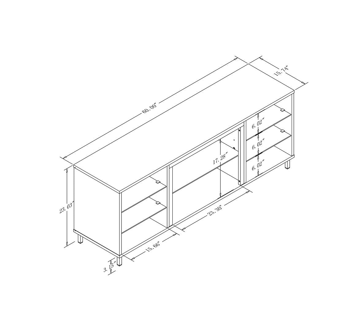 Brighton 60" TV Stand - East Shore Modern Home Furnishings