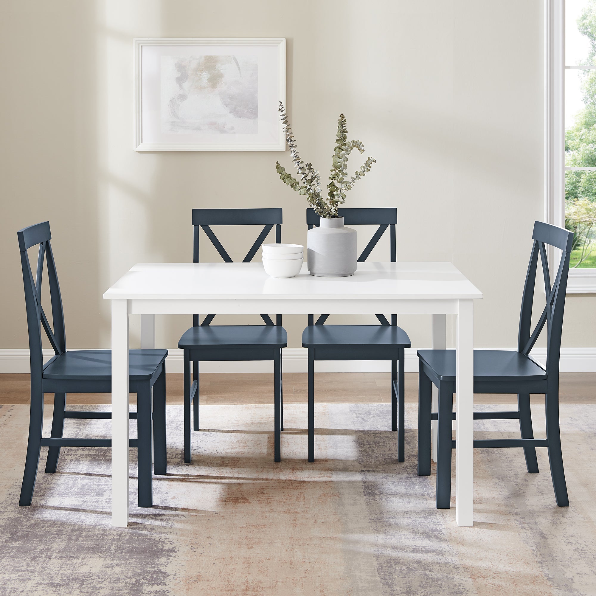 5-Piece Solid Wood Farmhouse Dining Set - East Shore Modern Home Furnishings