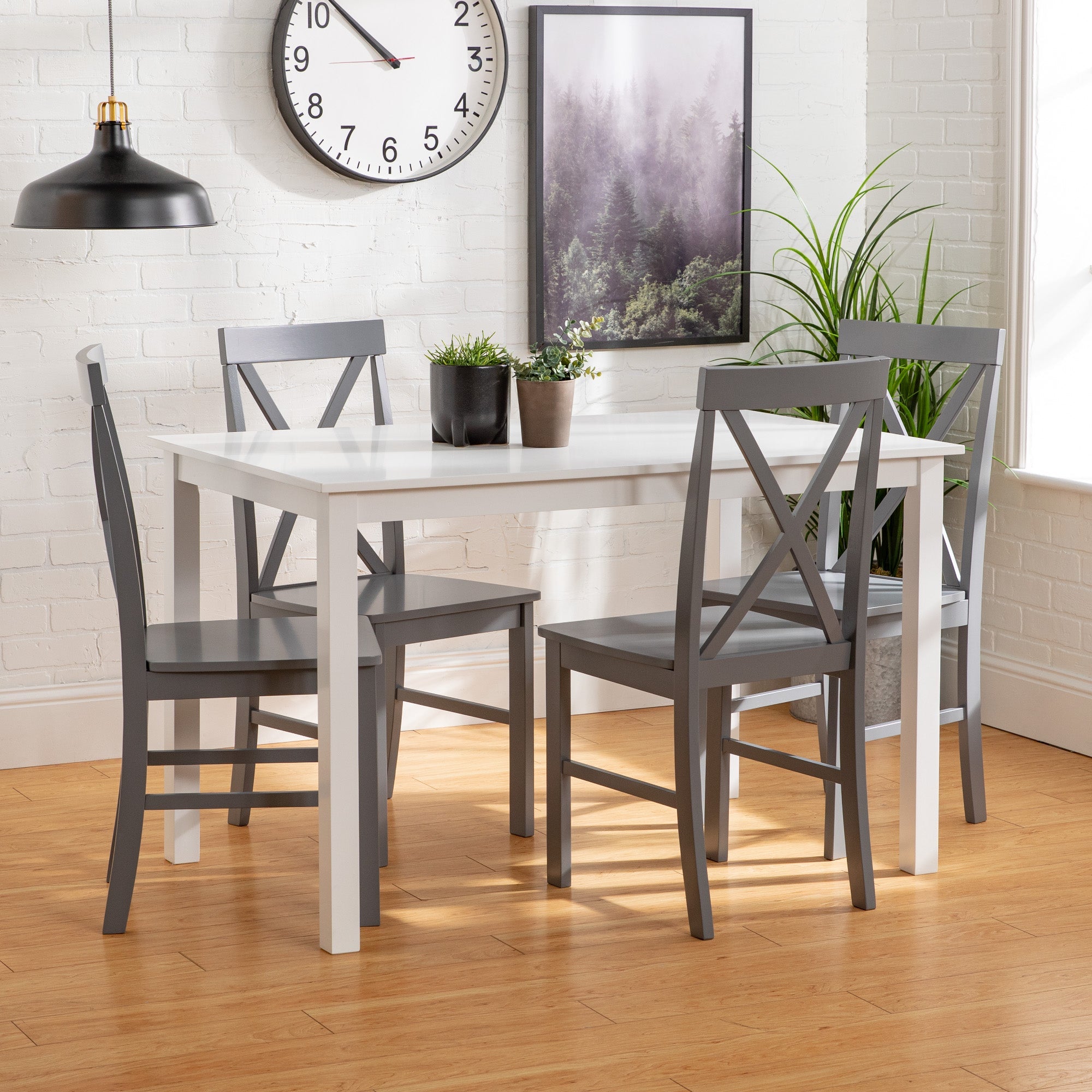 5-Piece Solid Wood Farmhouse Dining Set - East Shore Modern Home Furnishings