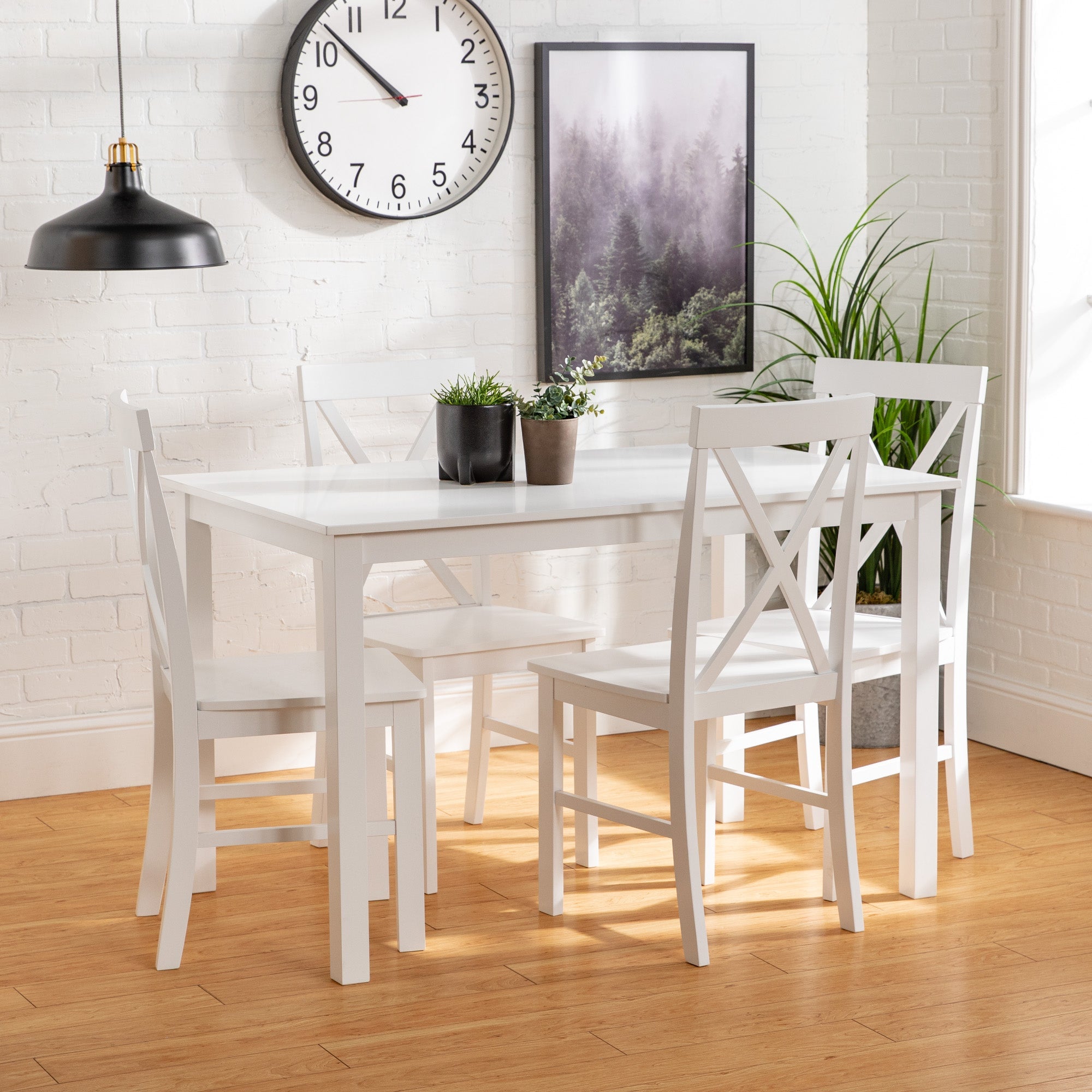 5-Piece Solid Wood Farmhouse Dining Set - East Shore Modern Home Furnishings