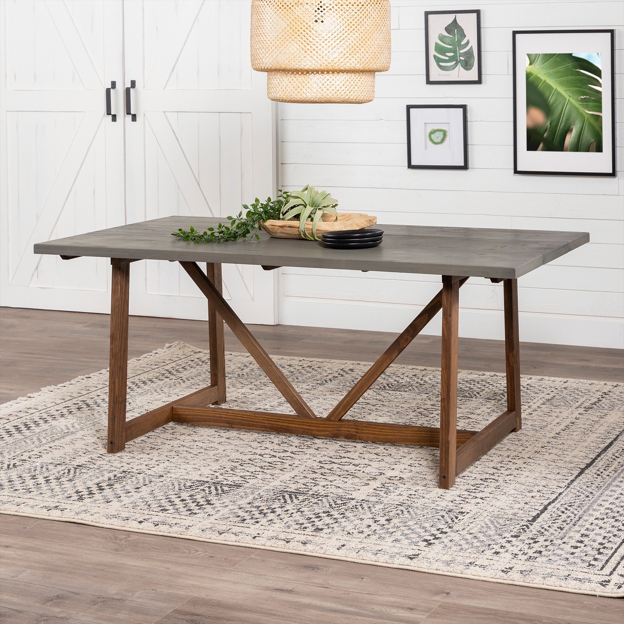 Brennan 72" Solid Wood Trestle Dining Table