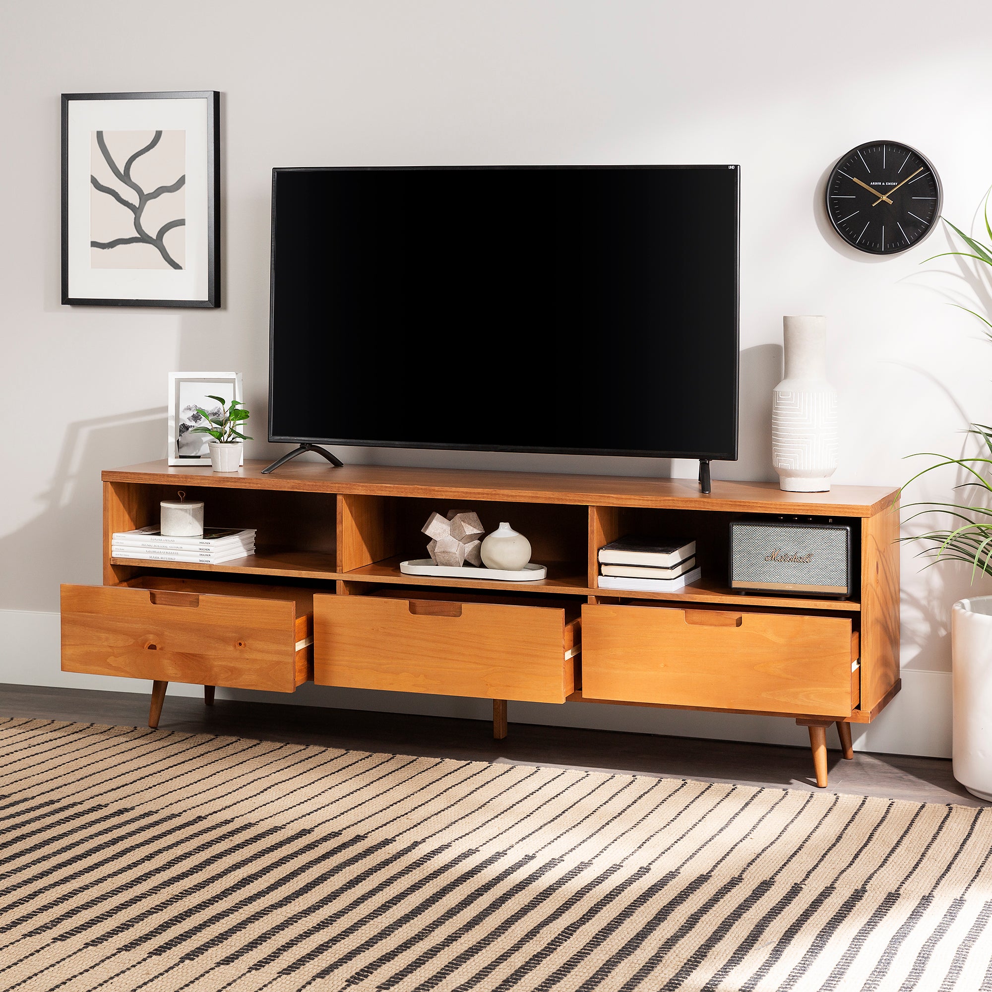 Ivy 70" 3 Drawer Solid Wood TV Stand - East Shore Modern Home Furnishings