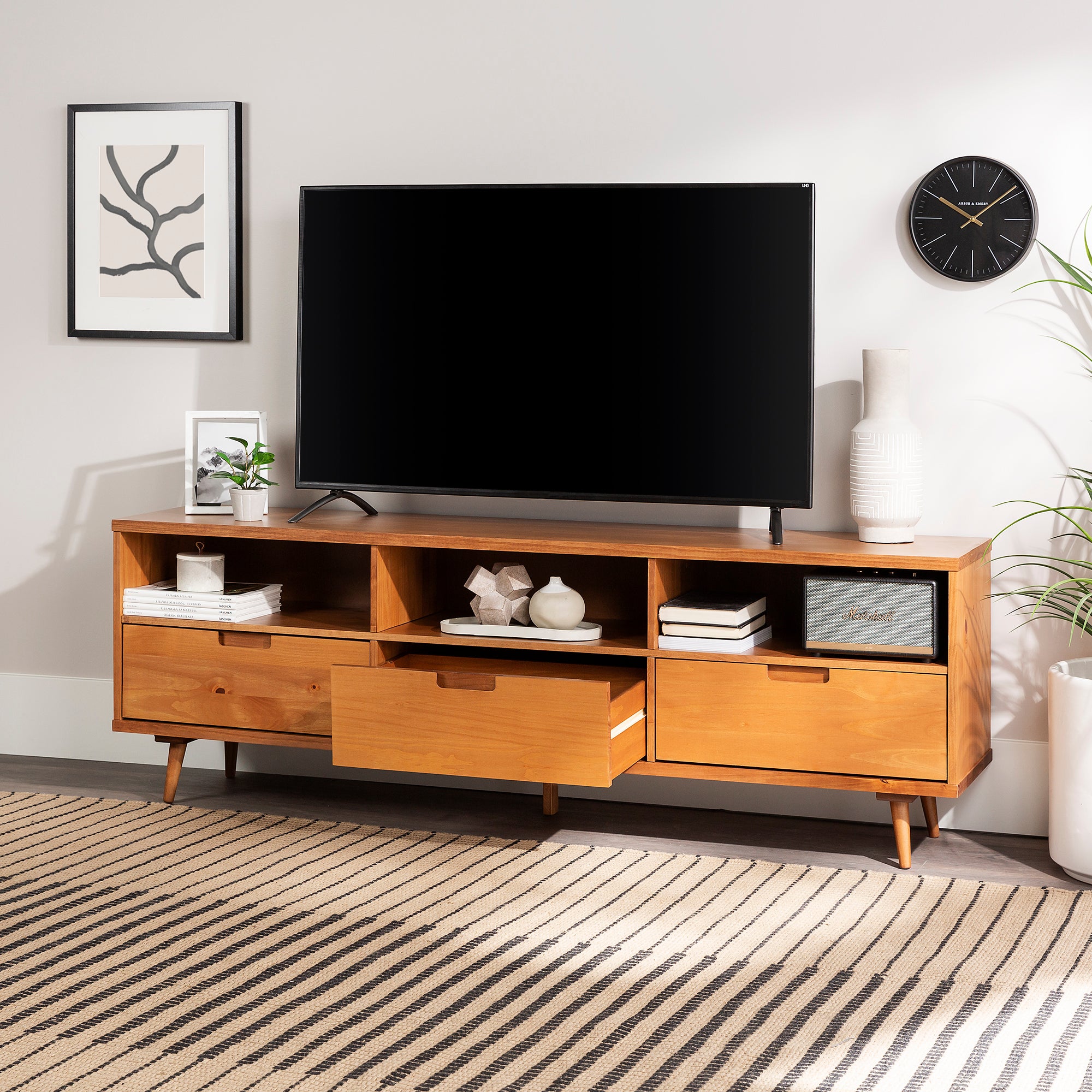 Ivy 70" 3 Drawer Solid Wood TV Stand - East Shore Modern Home Furnishings
