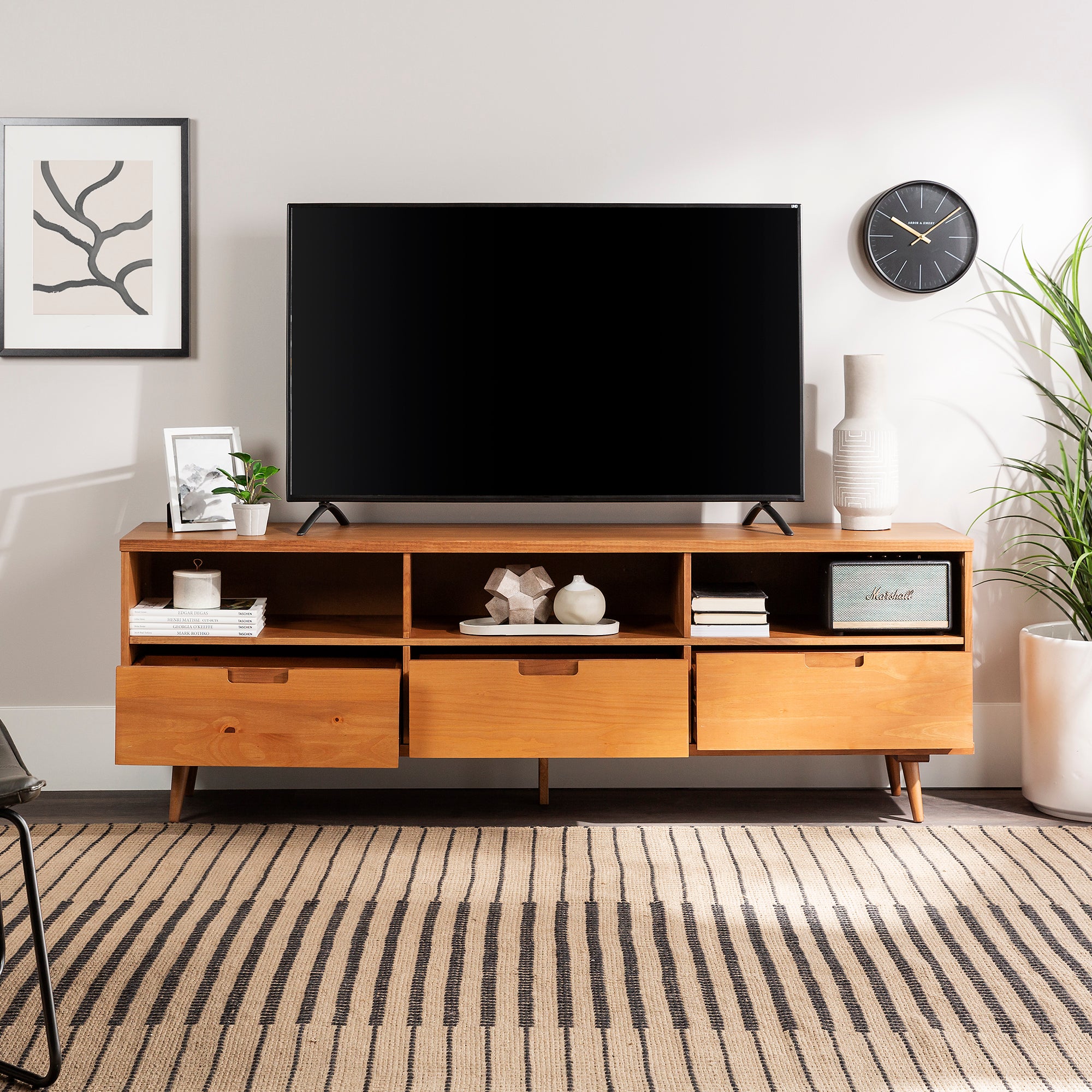 Ivy 70" 3 Drawer Solid Wood TV Stand - East Shore Modern Home Furnishings