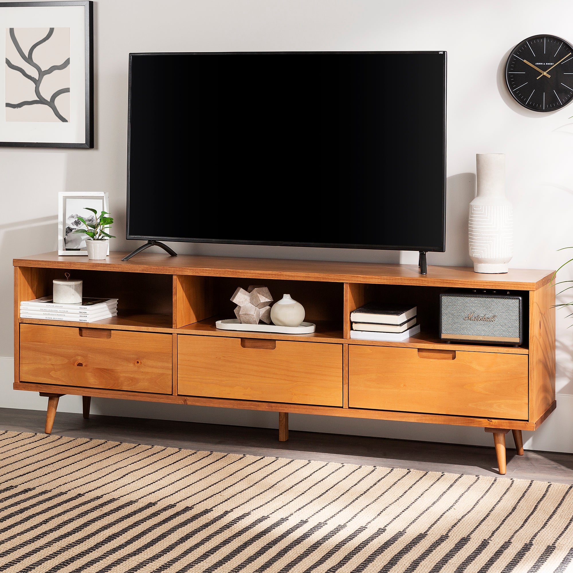 Ivy 70" 3 Drawer Solid Wood TV Stand - East Shore Modern Home Furnishings