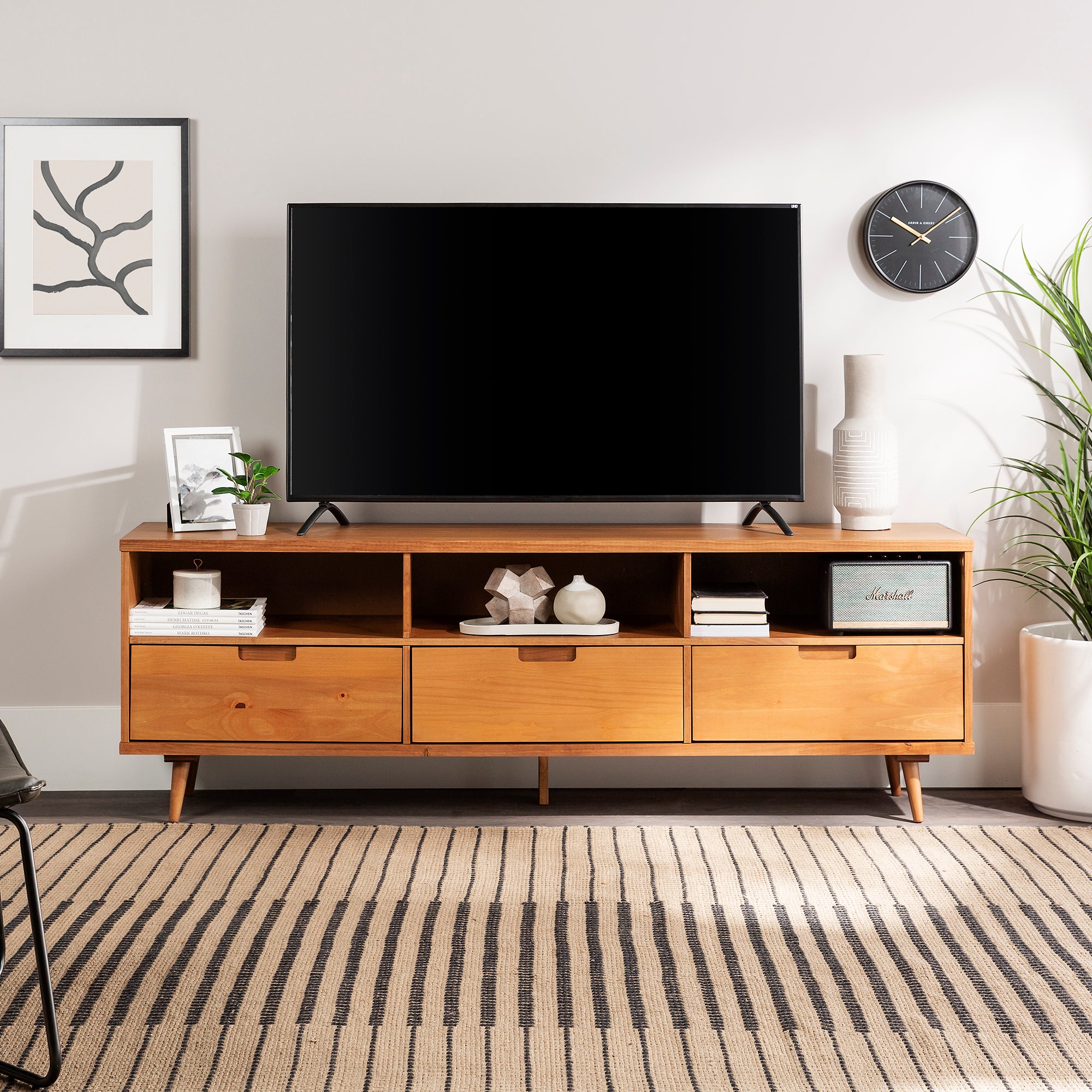 Ivy 70" 3 Drawer Solid Wood TV Stand - East Shore Modern Home Furnishings