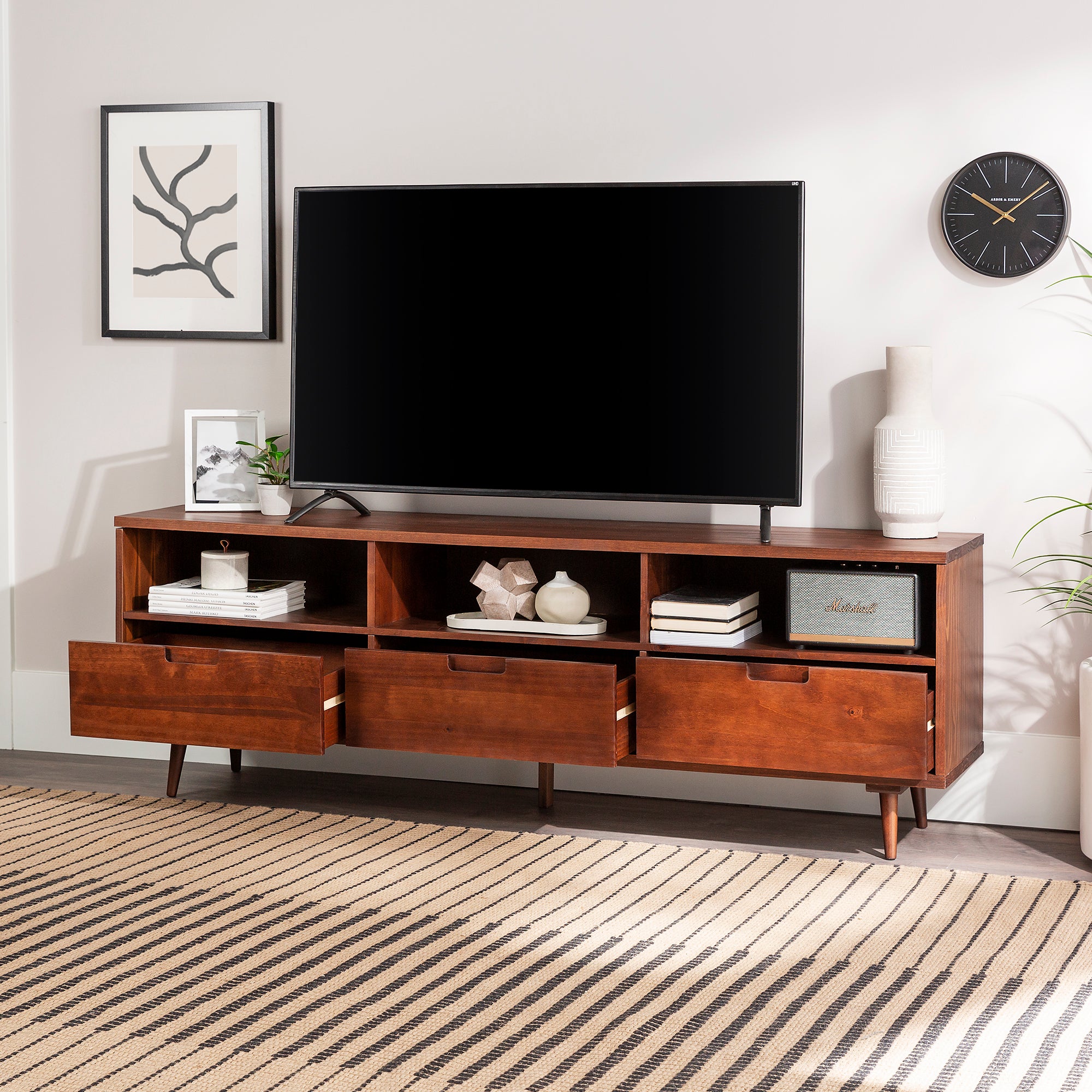 Ivy 70" 3 Drawer Solid Wood TV Stand - East Shore Modern Home Furnishings