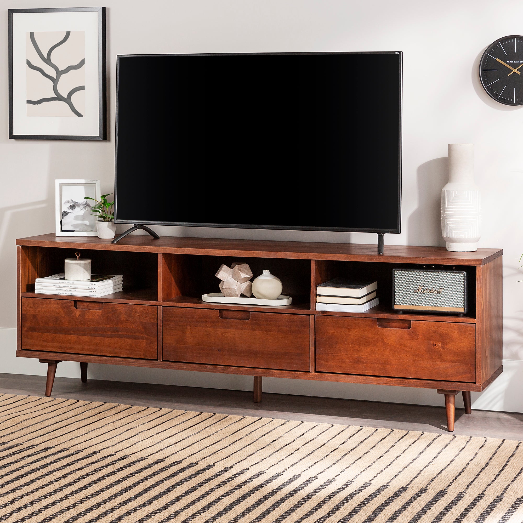 Ivy 70" 3 Drawer Solid Wood TV Stand - East Shore Modern Home Furnishings