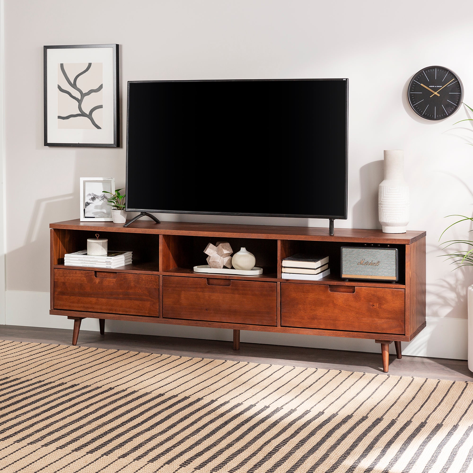 Ivy 70" 3 Drawer Solid Wood TV Stand - East Shore Modern Home Furnishings