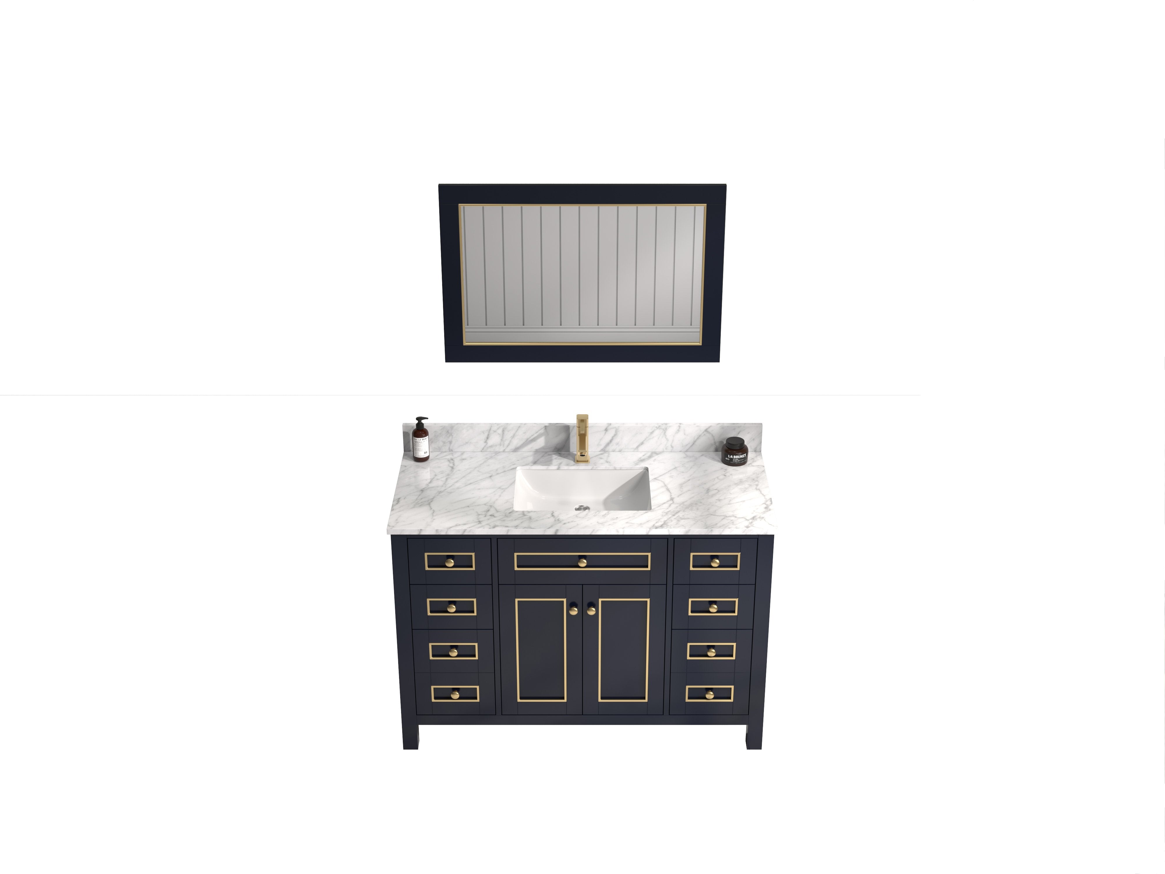 48" Sink Vanity Cabinet With Carrera White Top - East Shore Modern Home Furnishings