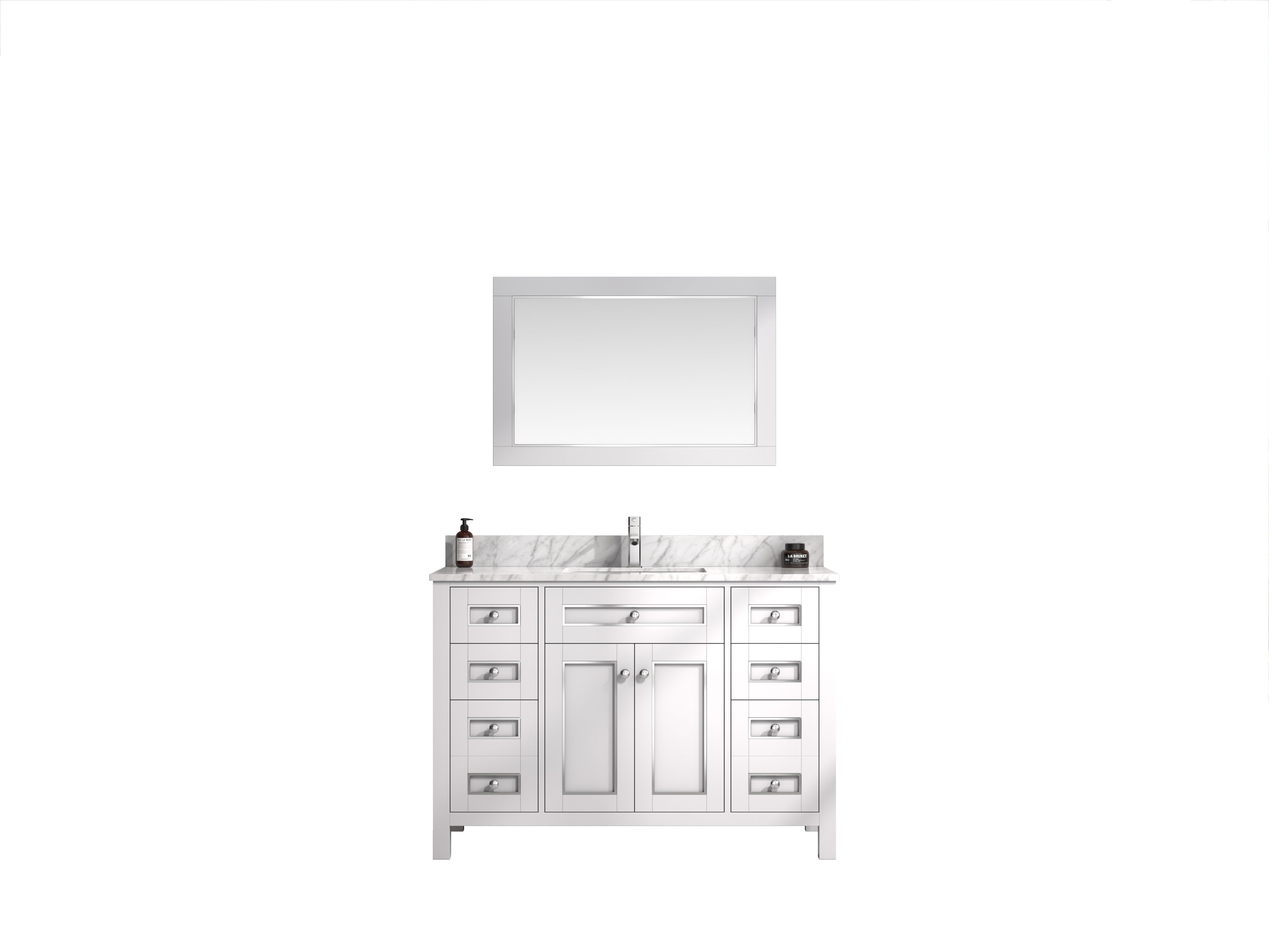 48" Sink Vanity Cabinet With Carrera White Top