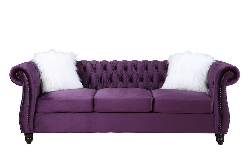 Thotton Velvet Sofa w/2 Pillows